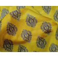 thumbnail image 4 of oneOone Silk Tabby Fabric Leaves Block Printed Fabric 1 Yard 42 Inch Wide, 4 of 4