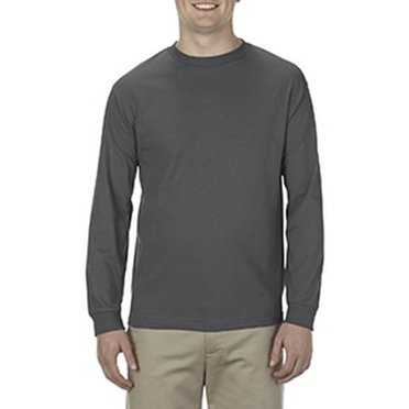 T-Shirt à Manches Longues pour Adulte 6,0 Oz, 100 % Coton - Charbon Chiné - 2TG