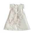 thumbnail image 1 of Ashirexll Robes d'Été pour Filles Sans Manches à Col Rond Robe en Mélange de Coton de Couleur Unie Longueur Genou Blanc 11 Ans, 1 of 6