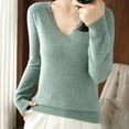 thumbnail image 1 of EGNMCR Chandail à Col Rond Mode Femme Décontracté Col Semi-Montant Couleur Unie Ample Base Tricoté Chandail Femme Blouse Polyester, 1 of 4