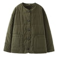 thumbnail image 1 of WRKEKC Women's Plus Size Puffer Jacket Oversized Fit Utility Pockets Winter Wear Street Style Comfort Army Green L, 1 of 2