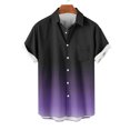 thumbnail image 4 of Pisexur Shirts for Man T Hommes Mode Décontractée Col Rabattu Impression Dégradée Manches Courtes Chemise Boutonnée Blouse Violet,S Chemises de Golf Hommes & Chemises Hommes, 4 of 7