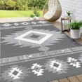 thumbnail image 1 of Findosom 9'x12' Waterproof Outdoor Rug, Foldable Reversible Plastic Straw Rug, Large Patio Rug for Outdoors, RV, Patio, Backyard, Deck, Picnic, Beach, Camping Gray, 1 of 6