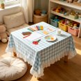 thumbnail image 4 of Dvkptbk Nappe à Carreaux Blanche Transparente à Volants Imperméable Housse de Table à Manger, 4 of 7