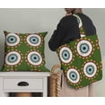 thumbnail image 5 of Soimoi Green Velvet Fabric Marigold Geometric Print Fabric by Yard 58 Inch Wide, 5 of 5