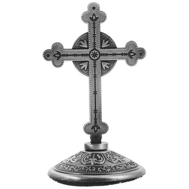 Standing Crucifix with Adhesive Base Tabletop Metal Catholic Cross Decoration