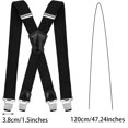 thumbnail image 5 of Little Hand Men Elastic Suspenders Clips Heavy Duty Adjustable Braces X Shape, 5 of 5