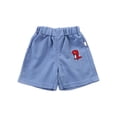 thumbnail image 1 of MIASHUI Shorts Décontractés pour Garçons, Été, à Enfiler, Unis avec Poches, Bleu, 3-4 Ans, 1 of 6