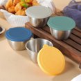 thumbnail image 1 of Sentmoon Condiment Containers with Lids Salad Dressing Container Leakproof Reusable Stainless Steel Small Container with Lid Sauces Containers for Lunch Box Picnics Travel for Meal Prep and Portion, 1 of 7