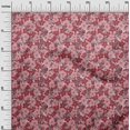 thumbnail image 3 of oneOone Tissu en Coton Flex Rouge Floral Rétro Tissu pour Robe Tissu Imprimé au Mètre 40 Pouces de Large, 3 of 5
