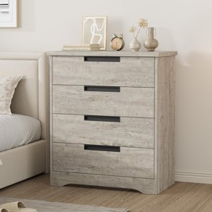 BeesClover 4 Table de chevet pour chambre, Table de lit moderne avec poignées intégrées Design, Table latérale en bois Anti-Tip Organisateur pour le salon, Chambre, Entrée