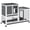 Grey, variant on PawHut Rabbit Hutch, Indoor Bunny Cage with Wheels, Run, Tray, Grey