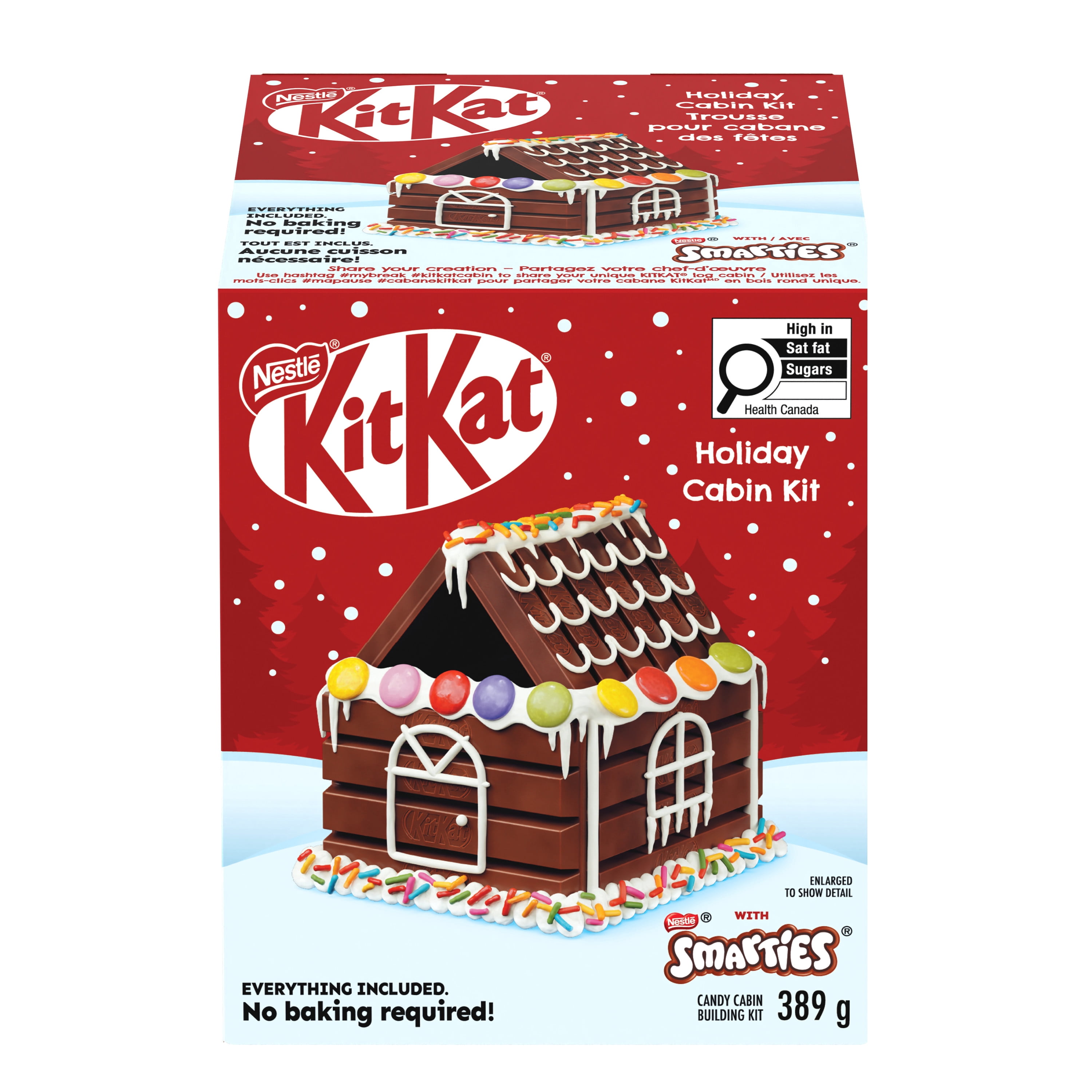 KITKAT Holiday Cabin Kit, Christmas Chocolate, Everything Included, No Baking