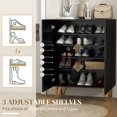thumbnail image 4 of HOMCOM Armoire à Chaussures Étroite, Armoire de Rangement pour Chaussures à Fini Très Lustré, Noir, 4 of 10