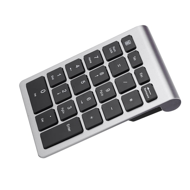 Clavier Numérique RF304 22 Touches USB 2.4G Mini avec Récepteur Gris Fer pour Bureau Maison