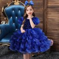thumbnail image 3 of Robes de Princesse Fille Fleur Robe de Bal Fête d'Anniversaire Manches Bouffantes Robe en Tulle à Sequins pour Petites Filles + Bandeau, 3 of 5