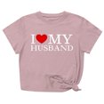 thumbnail image 1 of Penkiiy T-Shirt Femme J'aime Mon Mari Mignon Relation Mariée TG Rose, 1 of 7