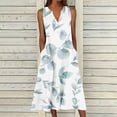 thumbnail image 1 of EGNMCR Robes de Fête pour Femmes Robe d'Été pour Femmes Design Décontracté Robe Dégradée Sans Manches Col en V Longue Robe, 1 of 5