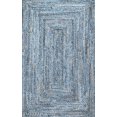 thumbnail image 2 of Aizza Trends Hand Made Hand Braided Natural Jute and Denim Floor Area Rug / Floor Carpet Rug / Natural Jute Rug, 2 of 4