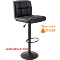thumbnail image 1 of PU Leather Barstools with Large 41.5cm Base, Height Adjustable Swivel Counter Bar Stools Kitchen Pub Dining Chair with Backrest and Footrest, 1/Pack, Matte Black, 1 of 8