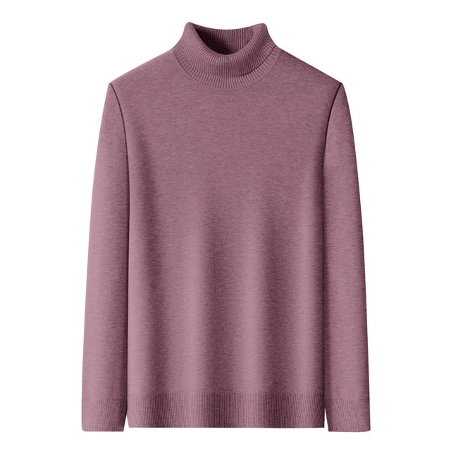 Pisexur Chandails Hommes Doux et Confortables Chandails d'Automne Hommes Chandail à Manches Longues Col Roulé Tricot Chandail de Base Chaud Chandail Uni Violet, TG
