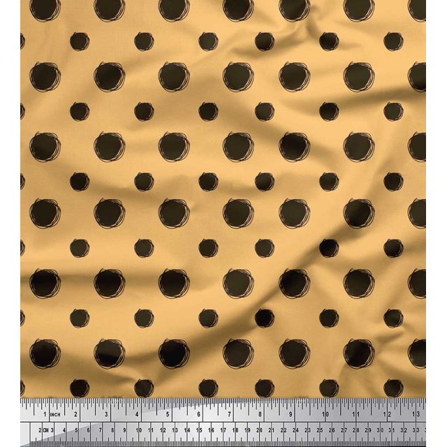 Soimoi Rayon Fabric Dots Dots Print Fabric by the Yard 42 Inch Wide