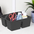 thumbnail image 3 of Storex Small Plastic Caddy, Rectangular Desktop Craft and Hobby Organizer, 8.75’’ x 7.67’’ x 4.44’’, Black, 3 of 7