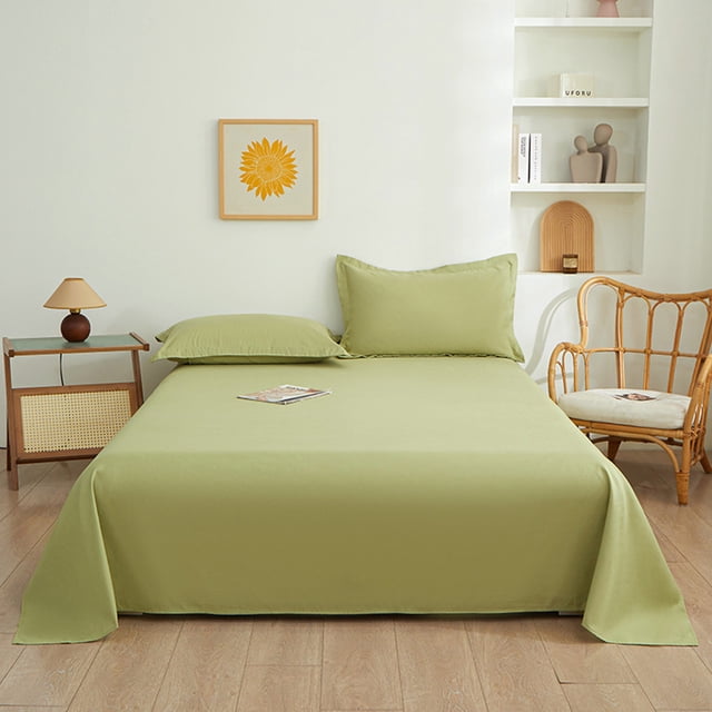 Solid Color Bed Sheet - Polyester Fabric, Soft Comfortable Washable, Easy Care Fitted Design, Home Decor Bedding, JKODE