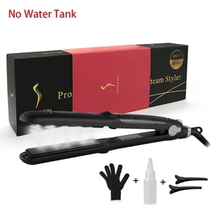 Redresseur de cheveux professionnel vapeur plat en fer tourmaline en céramique 450F Outil de redressage rapide pour cheveux de courbure de vapeur