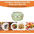 thumbnail image 3 of Rangement Alimentaire - Contenant à Lunch Isolé en Acier Inoxydable pour Repas Chauds, Empilable et Scellé, Lunch Rond avec Fini Vert, 3 of 7