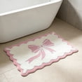 thumbnail image 4 of Flocked Velvet Bath Mat with Bow Design | Soft Plush Absorbent Shower Rug for Bathtub | Non-Slip Latex Backing Quick Dry Floor Mat for Bathroom | Washable Microfiber Runner for Sink, Tub, Doorway, 4 of 6
