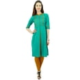 thumbnail image 1 of Phagun Kurti Droite à Col Mandarin pour Femmes, Motif Uni, Robe Ethnique Indienne de Designer, 1 of 1