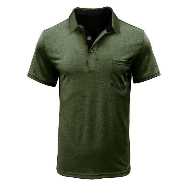 Besolor Men's Short Sleeve Golf Shirts Casual Button up Athletic Work Business Collared Lightweight Tops Blouse