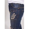 thumbnail image 4 of Jeans à Fermeture Éclair pour Hommes, Coupe Ajustée, Droit, Mode, Extensibles, Style Biker, Skinny Détruit, 4 of 7