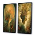 thumbnail image 3 of Designart "Retro Reverie Goddess in Dreamy Colors" Fashion Woman Framed Wall Art Set Of 2 - Glam Blue Gallery Wall Frame Set For Home Decor, 3 of 6
