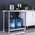 thumbnail image 3 of Gymax Table de Travail de Cuisine Commerciale en Acier Inoxydable 24 Pieds' x 36 Pieds' avec 4 Roues, 3 of 10