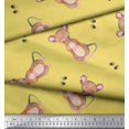thumbnail image 3 of Soimoi Yellow Poly Georgette Fabric Footprints & Mouse Kids Print Sewing Fabric Yard 52 Inch Wide, 3 of 5