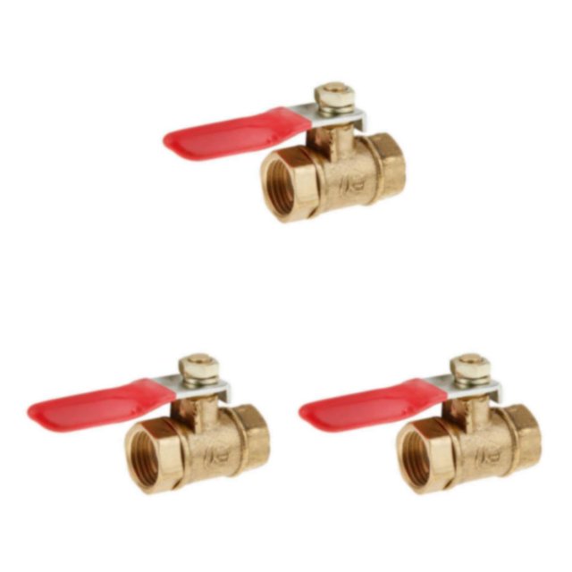 mmirethe Various Type Ball Valve Threaded Brass Ball Valve FF 12mm Red 3Set
