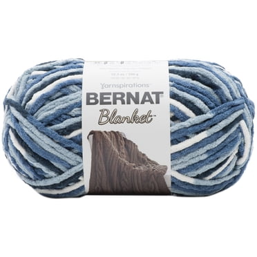 Bernat® Blanket™ #6 Super Bulky Polyester Yarn, Faded Blues 10.5oz/300g, 220 Yards