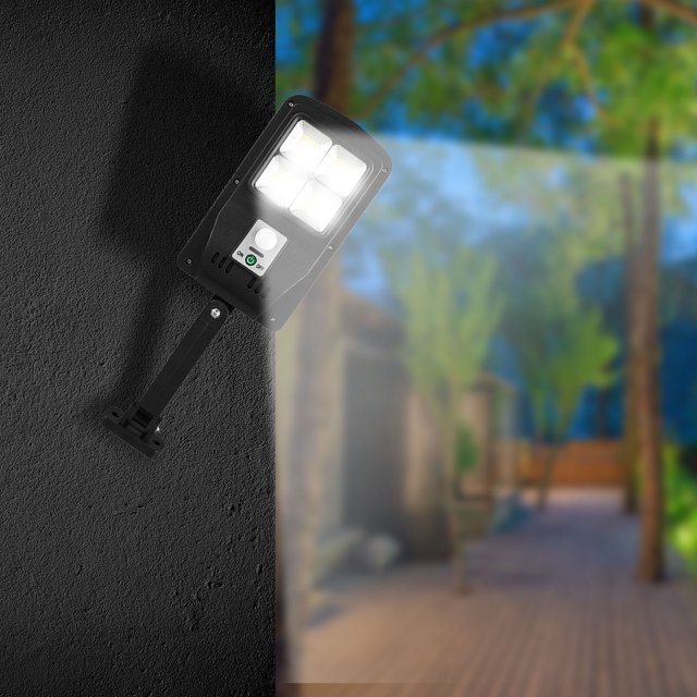 Dvkptbk Solar Outdoor Lights, Motion Sensor Solar Powered Lights IP65 Waterproof, 3 Modes, with Remote Control,Wall Security Lights for Fence Yard Garden Patio Front Garden Decor on Clearance