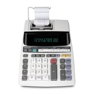 Sharp EL2201RII 12-Digit Calculatrice d'impression pour la comptabilité & Utilisation commerciale, 2.0 LPS 2-Color Imprimante, grand écran fluorescent, fonctions coût/vente/margin & Protection contre les microbans