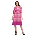 thumbnail image 1 of Moomaya Robe à Manches Courtes pour Femmes Robe de Soirée en Coton Imprimé Tenue Décontractée, 1 of 4