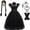 Dress+Accessory+Wig, variant on HAWEE Wednesday Addams Costume Girls Addams Dress, Addams Costumes Halloween Cosplay Party Dress 4-13Y