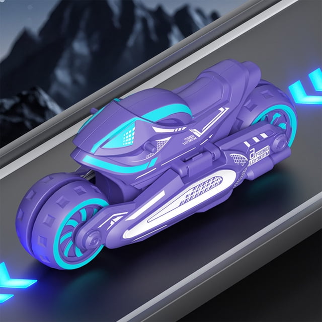 ToyKingdee Electric Motorcycle Vehicle Toys Luminous Lights, Music, Driving Deformation & 360° Rotation Birthday Gifts