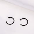 thumbnail image 4 of 2 pcs Unisex Surgical Titanium Steel Open Nose Ring Nose Piercing Stud 8mm (Black), 4 of 8