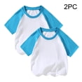 thumbnail image 2 of vdgthytj 2 Pack Kids Summer Raglan T-Shirts Girls Boys Color Block Crewneck Short Sleeve Casual Basic Tops Tees, 2 of 5