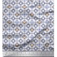 thumbnail image 1 of Soimoi Rayon Fabric Triangle & Floral Ethnic Print Sewing Fabric Yard 42 Inch Wide, 1 of 3