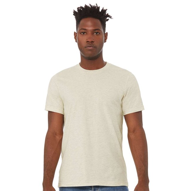 Bella Canvas Mens CVC Jersey Tee, L, Heather Prism Natural