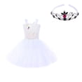 thumbnail image 1 of LUOGENLI Robe Tutu pour Tout-Petites Filles, Bretelles, Justaucorps de Ballet en Tulle Brillant pour Danse, Robe pour Filles Tendance d'Été, Midi, Blanc, 2-3 Ans, 1 of 7