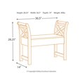 thumbnail image 4 of Ashley Furniture Signature Design - Banc d'Appoint de Rangement Heron Ridge - Fini Bleu Antique - Siège à Charnières, 4 of 4